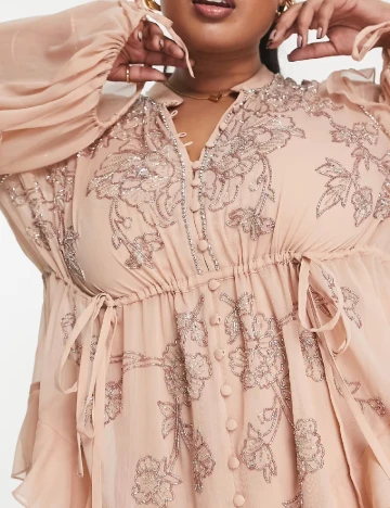 Rochie scurta ASOS Curve, nude
