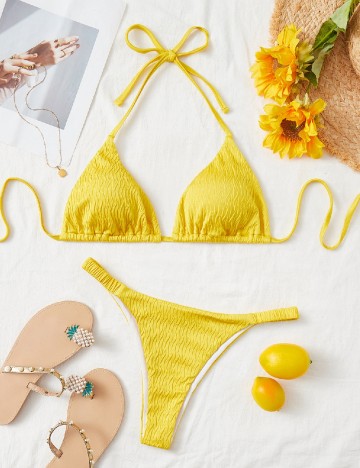 
						Costum de baie SHEIN, galben