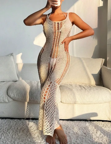Rochie de plaja SHEIN, crem Crem