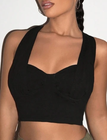 Top SHEIN, negru Negru