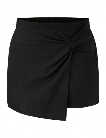 Fusta pantalon SHEIN CURVE, negru Negru