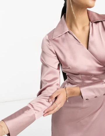 Rochie medie ASOS, roz pudra inchis Roz