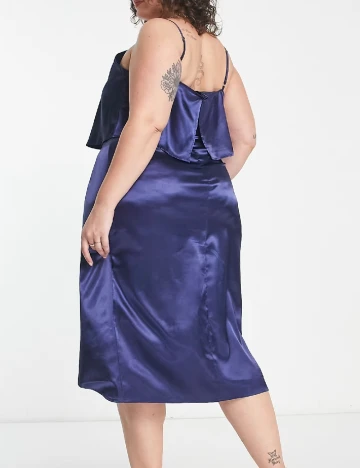 Rochie medie Urban Threads Plus Size, bleumarin Albastru