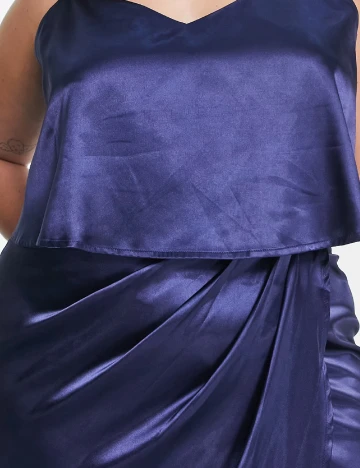 Rochie medie Urban Threads Plus Size, bleumarin Albastru