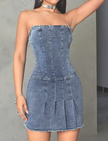 Rochie scurta SHEIN, albastru Albastru