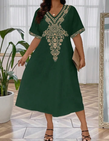 Rochie medie SHEIN CURVE, verde