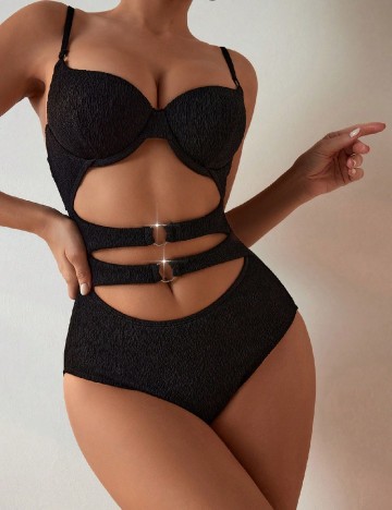
						Costum de baie SHEIN, negru