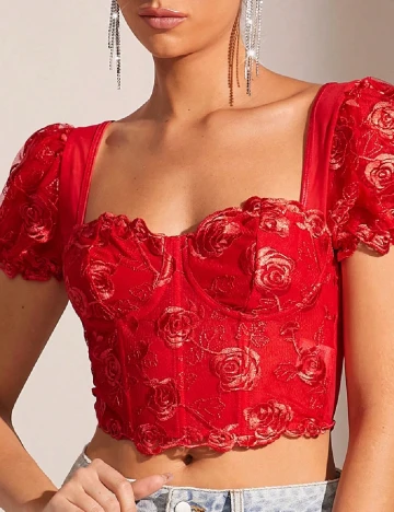 Top SHEIN, rosu Rosu