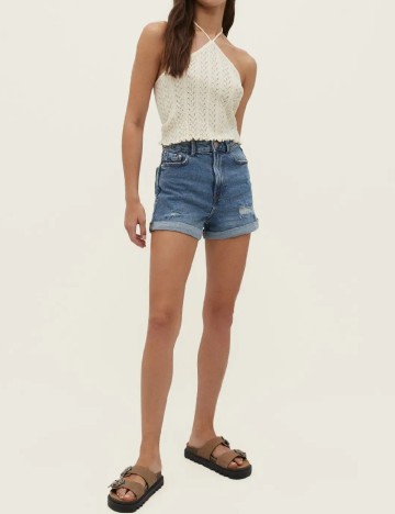 
						Pantaloni scurti Stradivarius, albastru