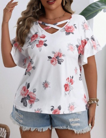 
						Tricou SHEIN CURVE, alb