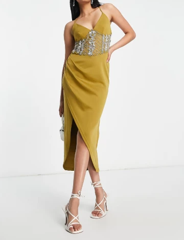 Rochie medie ASOS, kaki Verde