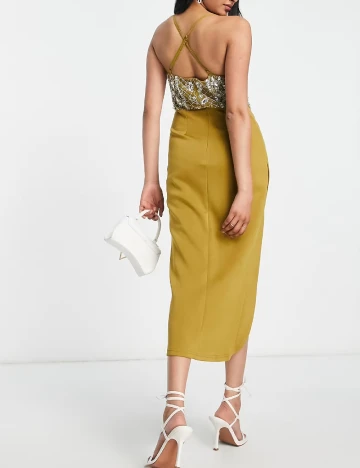 Rochie medie ASOS, kaki Verde