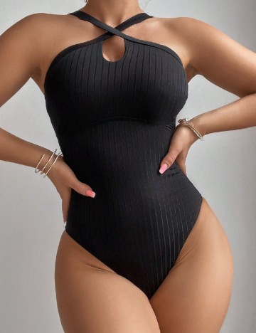 
						Costum de baie SHEIN, negru