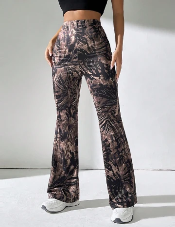 Pantaloni SHEIN, negru/maro