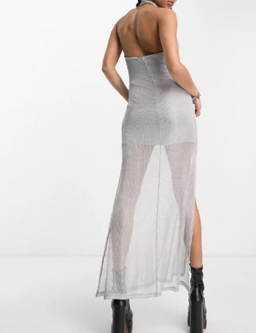 Rochie lunga extro&vert, argintiu