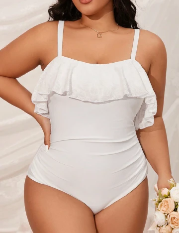 Costum de baie SHEIN CURVE, alb Alb