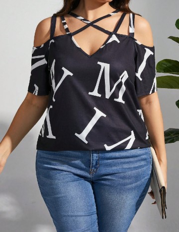 
						Tricou SHEIN CURVE, negru