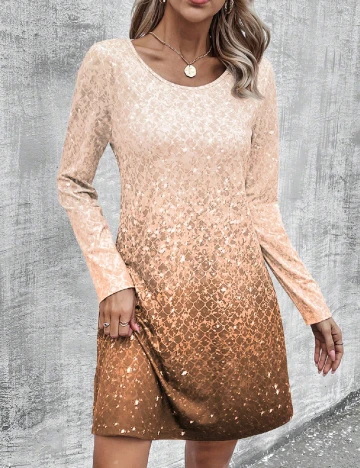 Rochie scurta SHEIN, maro/crem Maro
