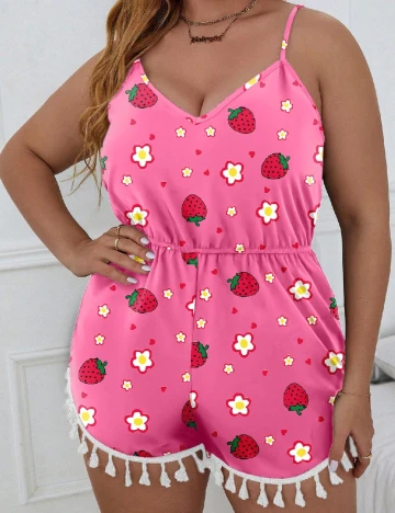 Salopeta SHEIN CURVE, roz Roz