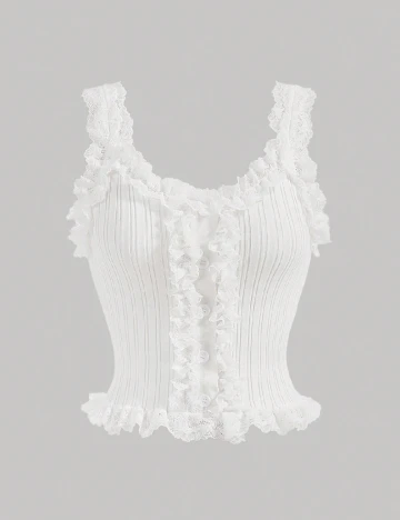 Top SHEIN, alb Alb