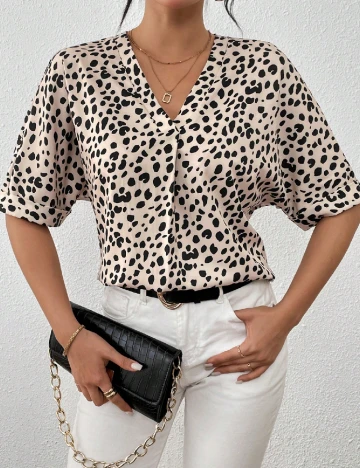 Bluza SHEIN, crem/negru Crem