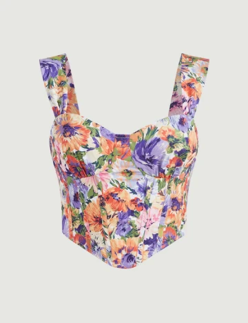 Top SHEIN, floral Floral print
