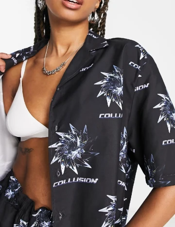 Camasa COLLUSION, negru Negru