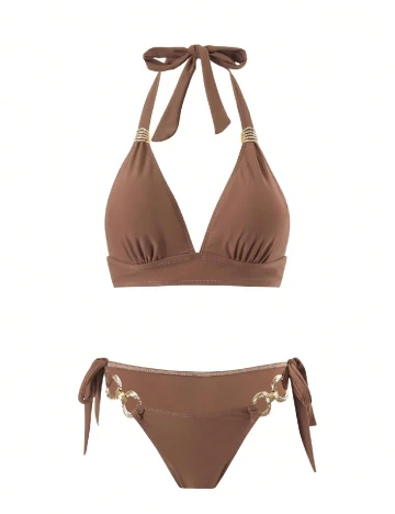 Costum de baie SHEIN, maro