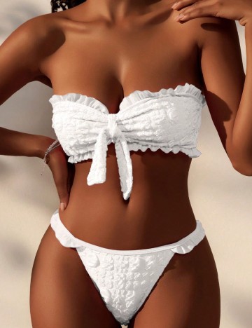 
						Costum de baie SHEIN, alb
