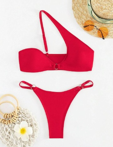 
						Costum de baie SHEIN, rosu