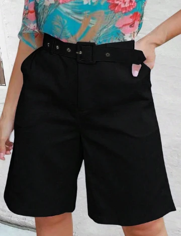 Pantaloni scurti SHEIN CURVE, negru Negru