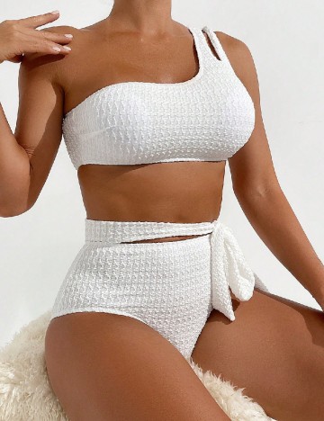 
						Costum de baie SHEIN, alb