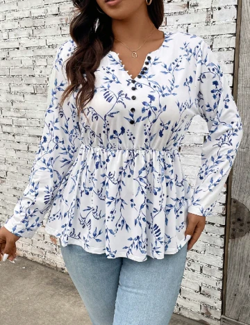 Bluza SHEIN CURVE, alb Alb
