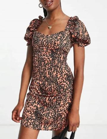 Rochie scurta NAANAA, caramiziu