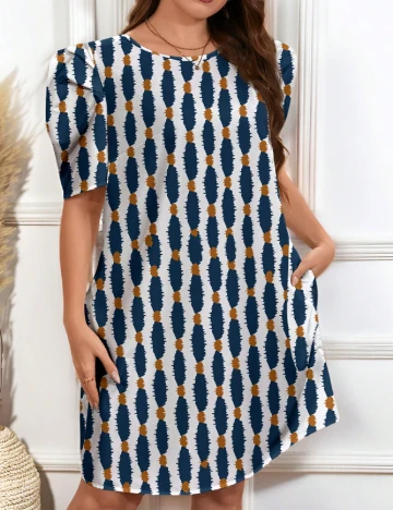 Rochie scurta SHEIN CURVE, albastru Albastru