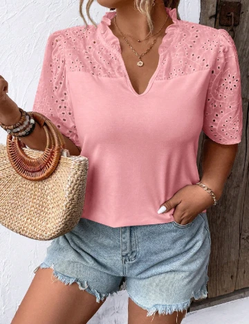 Tricou SHEIN CURVE, roz