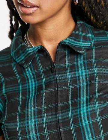 Camasa COLLUSION, negru/verde