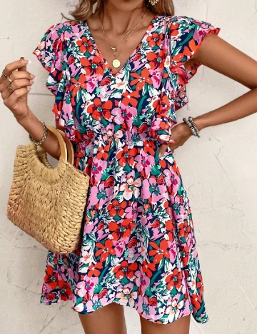 Rochie scurta SHEIN, floral print Floral print