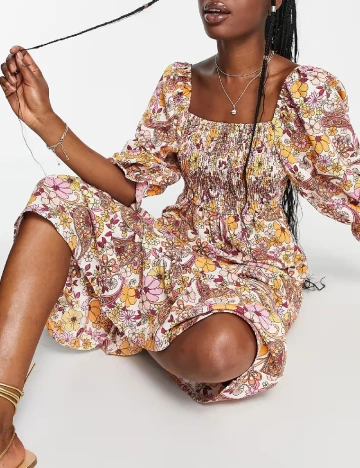 Rochie medie Miss Selfridge, floral print