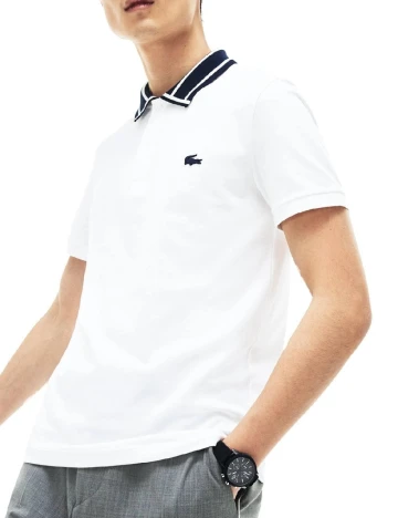 Tricou Lacoste, alb Alb