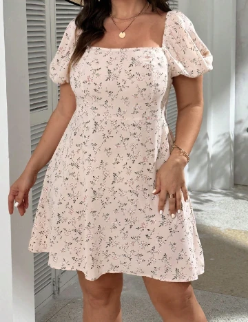 Rochie scurta SHEIN CURVE, roz pal Roz