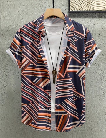 
						Camasa SHEIN Plus Size Men, mix culori