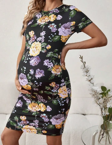 Rochie scurta SHEIN Maternity, floral print