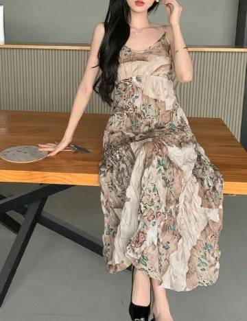 Rochie medie Dazy, maro Maro