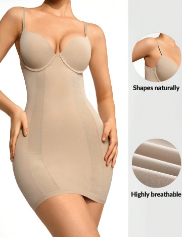 
						Rochie modelatoare SHEIN, bej