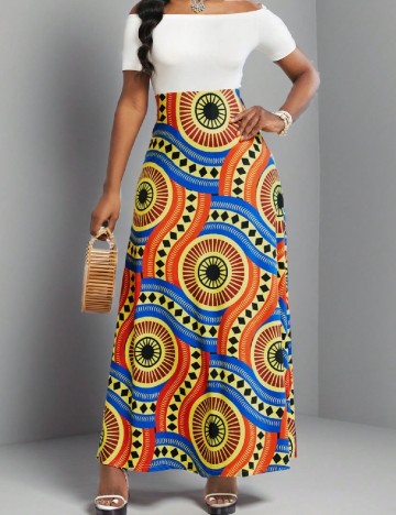 
						Rochie lunga SHEIN, mix culori