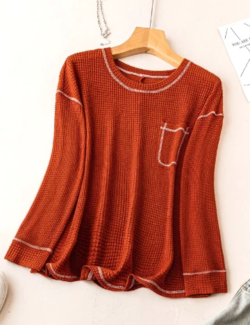Bluza SHEIN CURVE, caramiziu