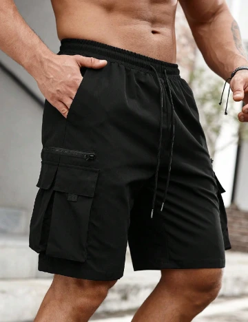 Pantaloni scurti SHEIN, negru Negru