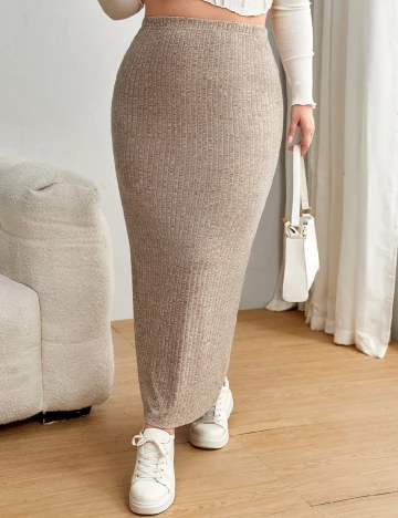 Fusta SHEIN CURVE, crem