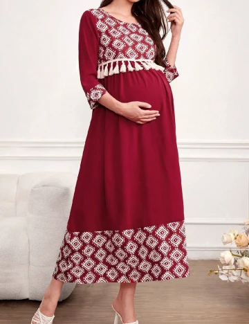Rochie lunga SHEIN Maternity, visiniu